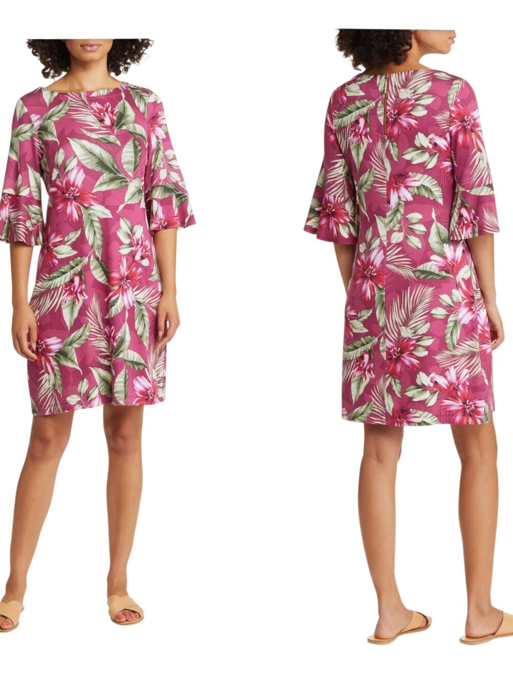Tommy Bahama Rhododendron Darcy Coastal Petals Dress Sz M Tencel Cottagecore